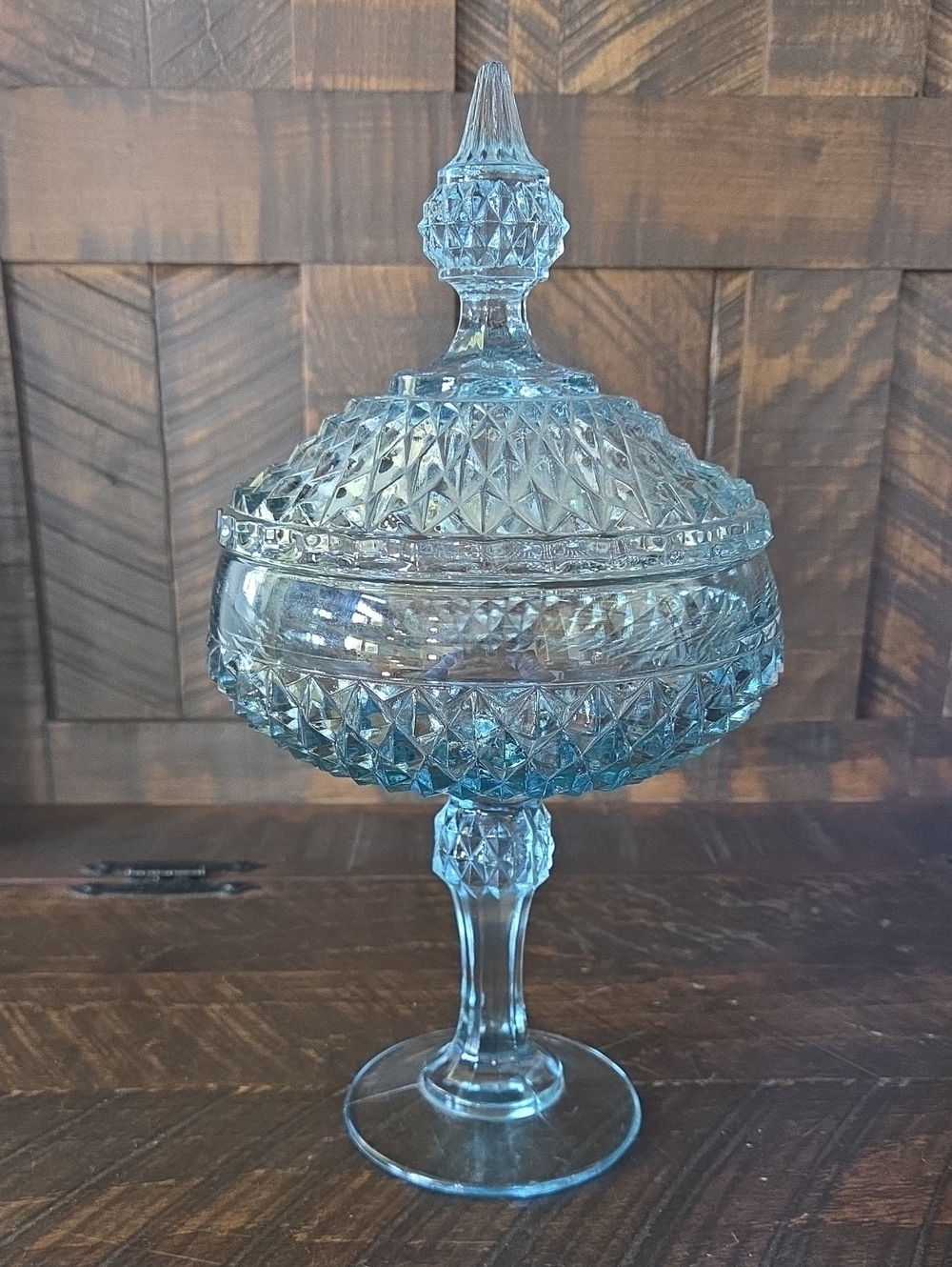 Vintage Indiana Glass Ice Blue Candy Dish